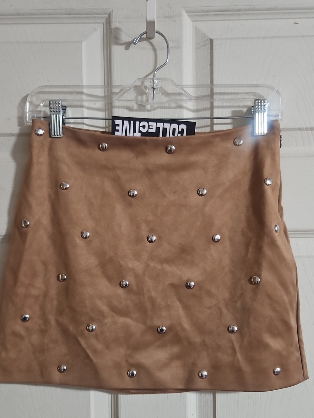 FUTURE COLLECTIVE STUDDED SKIRT: COGNAC BROWN: NEW WITH TAGS: SIZE 0